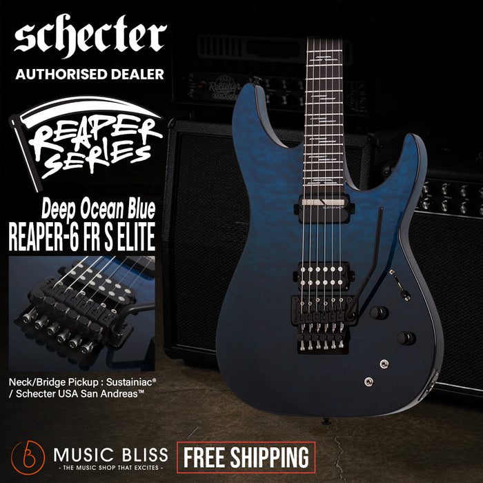 Schecter Reaper-6 Elite FR-S Electric Guitar - Deep Blue Ocean