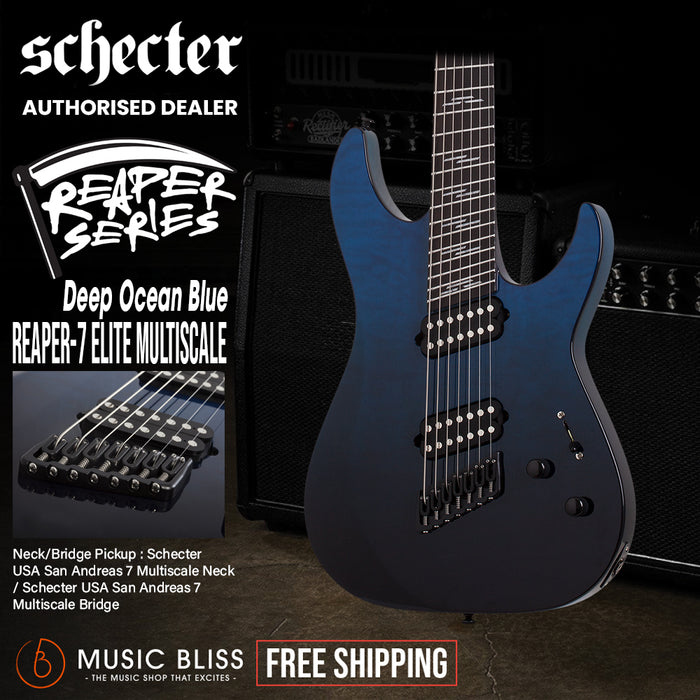 Schecter Reaper-7 Elite MS Electric Guitar - Deep Blue Ocean