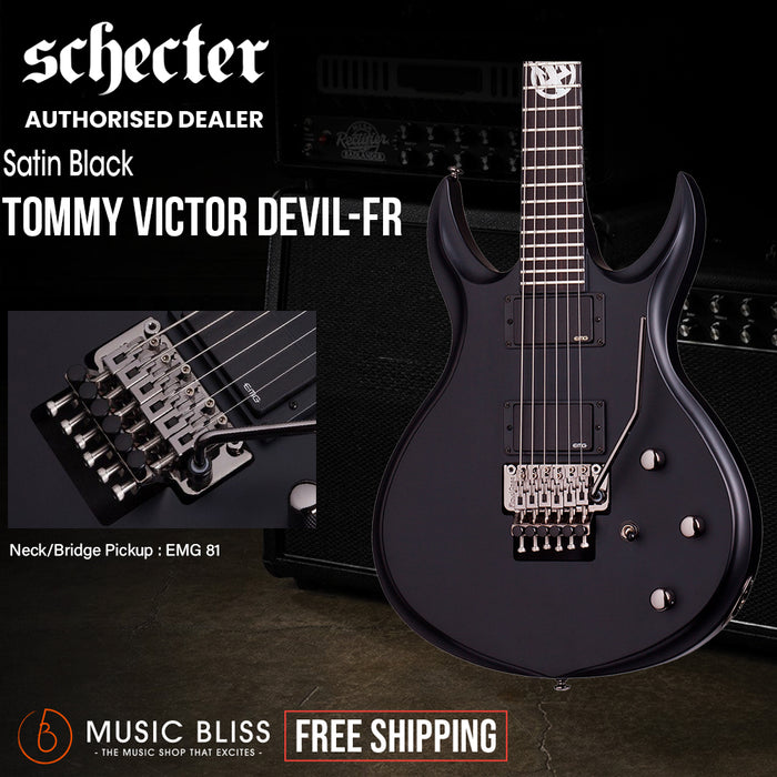 Schecter Tommy Victor Devil FR 2015 Electric Guitar - Satin Black