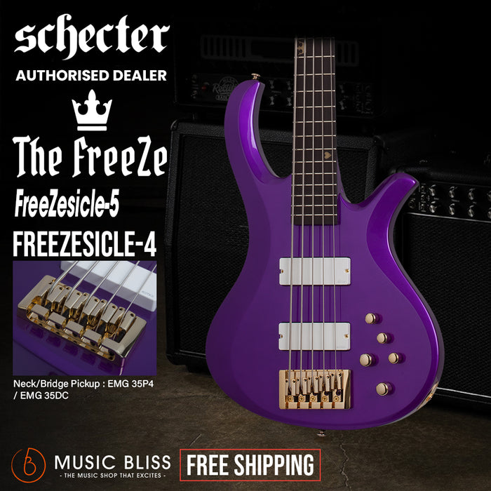 Schecter Freezesicle-5 Electric Bass Guitar - Freeze Purple