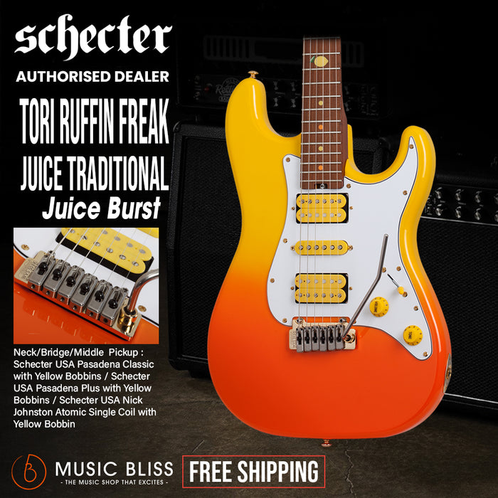 Schecter Tori Ruffin-Freak Juice Traditional Electric Guitar - Juice Burst