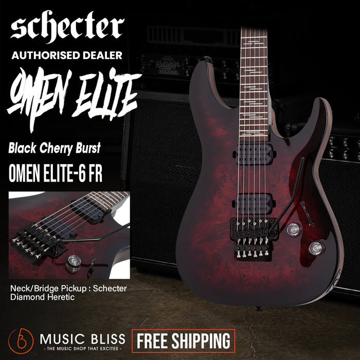 Schecter Omen Elite-6 FR Electric Guitar - Black Cherry Burst