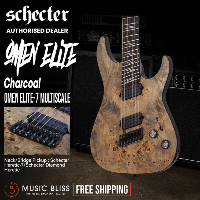 Schecter Omen Elite-7 MS Electric Guitar - Charcoal