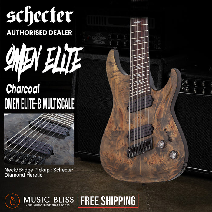 Schecter Omen Elite-8 MS Electric Guitar - Charcoal