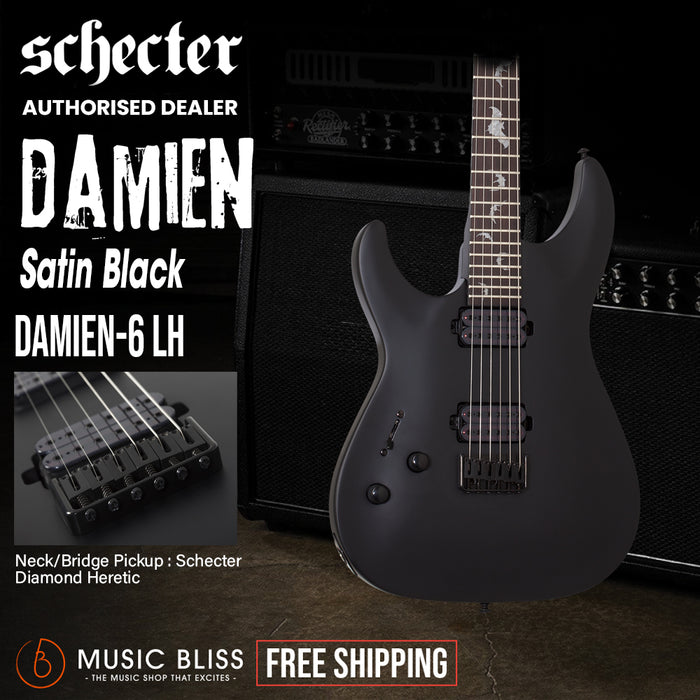 Schecter Damien-6 Left-Handed Electric Guitar - Satin Black