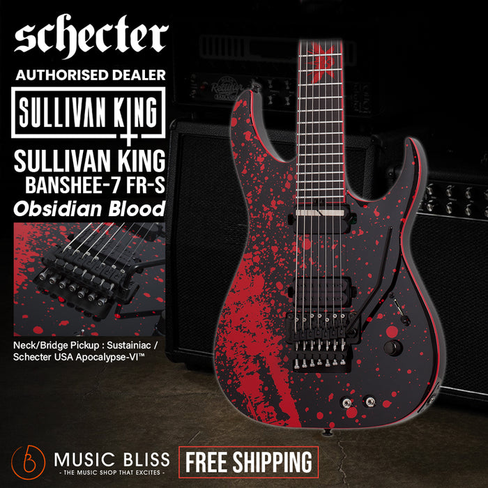 Schecter Sullivan King Banshee-7 FR S Electric Guitar - Obsidian Blood