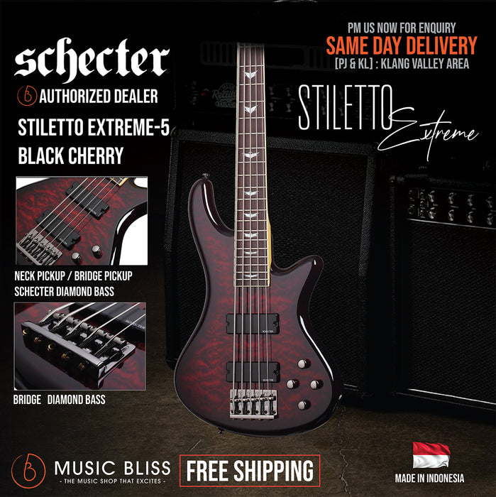 Schecter Stiletto Extreme-5 - Black Cherry [MII] - Music Bliss Malaysia