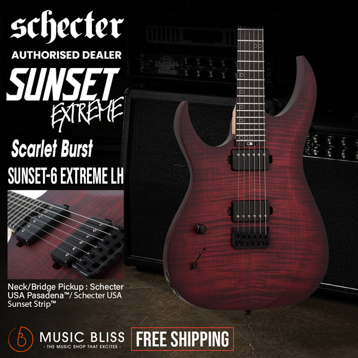 Schecter Sunset-6 Extreme Left-Handed Electric Guitar - Scarlet Burst