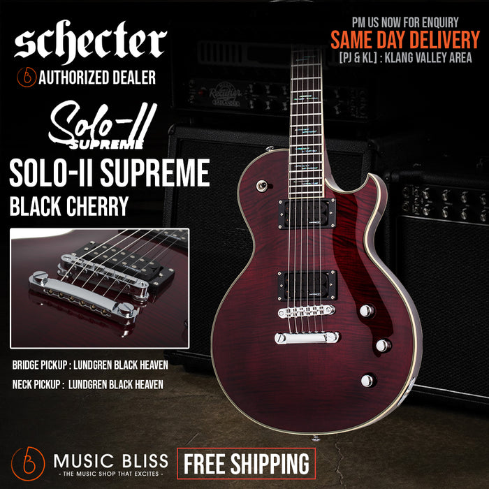 Schecter Solo-II Supreme Electric Guitar - Black Cherry - Music Bliss Malaysia