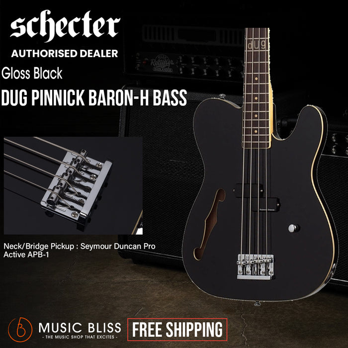 Schecter dUg Pinnick Baron-H Electric Bass Guitar - Gloss Black