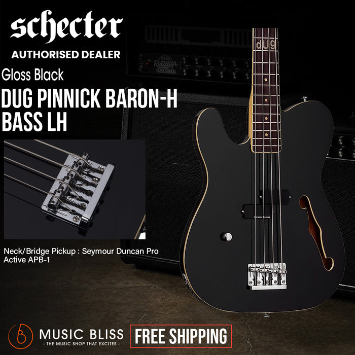 Schecter dUg Pinnick Baron-H Left-Handed Electric Bass Guitar - Gloss Black