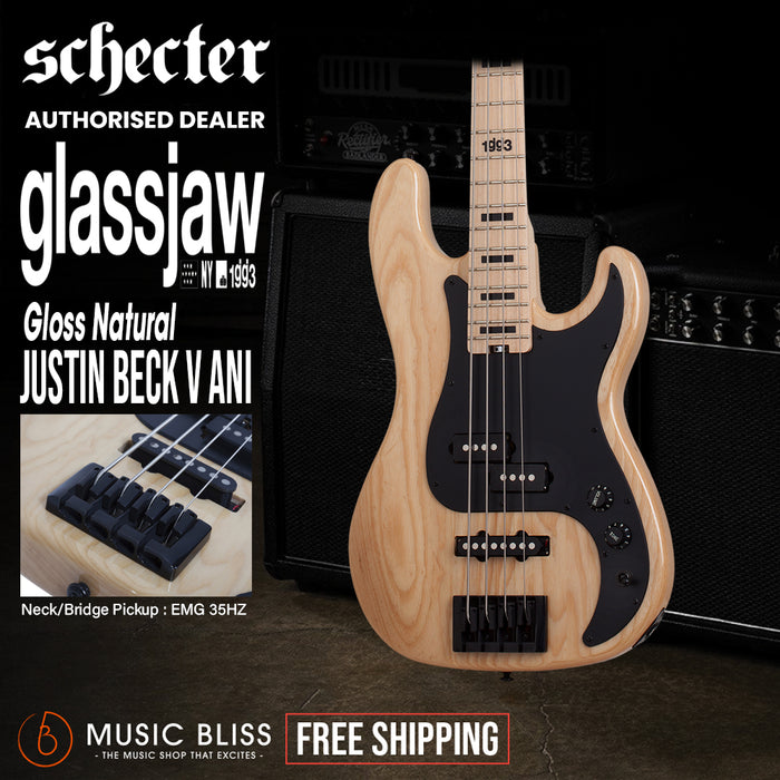 Schecter Justin Beck V Ani Electric Bass Guitar - Gloss Natural