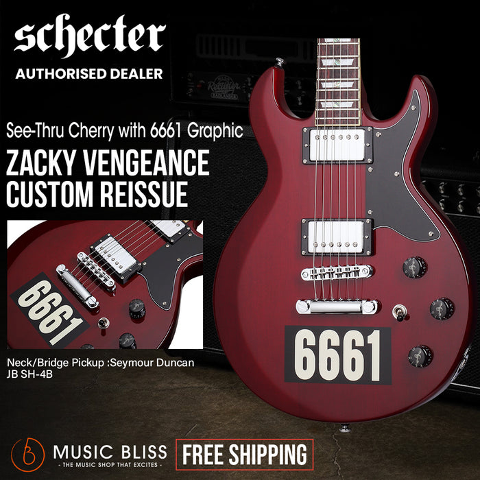 Schecter ZV Custom Reissue Electric Guitar - See-Thru Cherry with 6661 Graphic