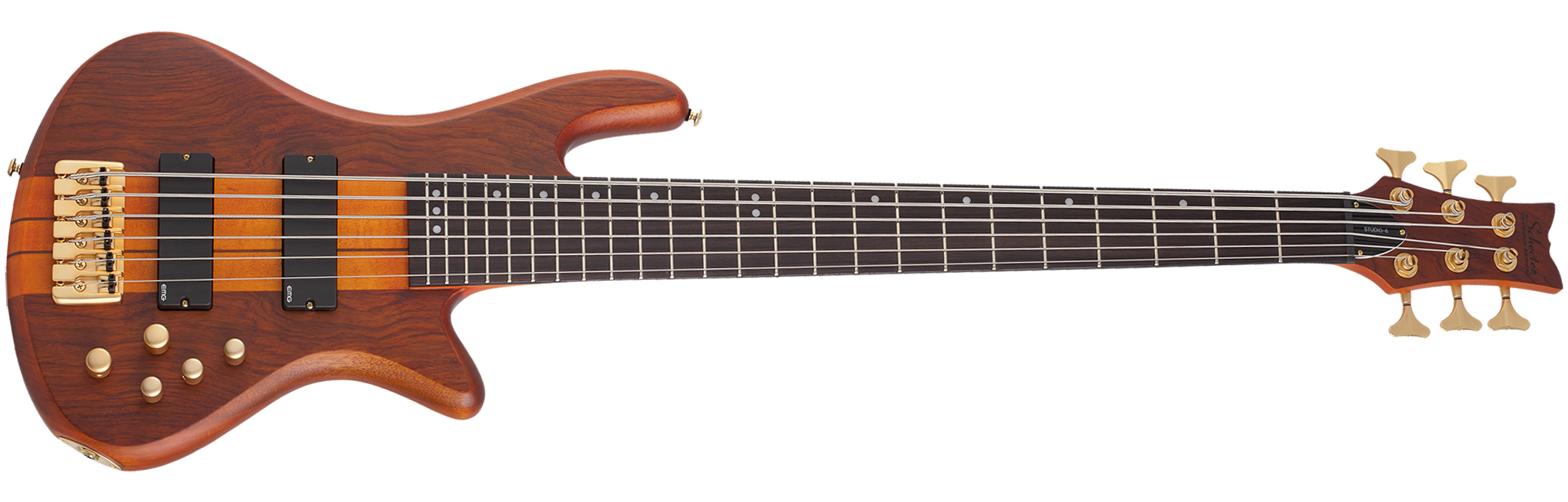 Schecter Stiletto Studio-6 6-String Electric Bass Guitar - Honey Satin [MIK] - Music Bliss Malaysia
