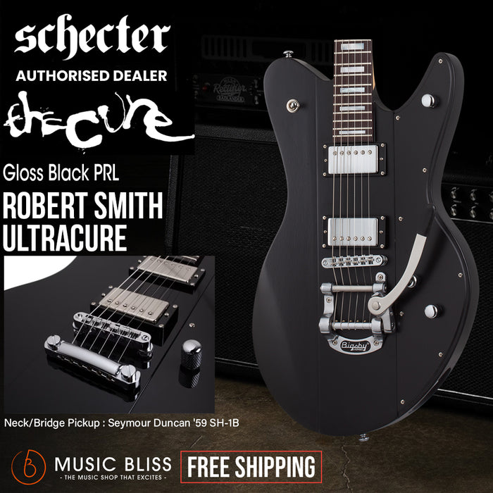Schecter Robert Smith Ultracure 2020 Electric Guitar - Gloss Black PRL
