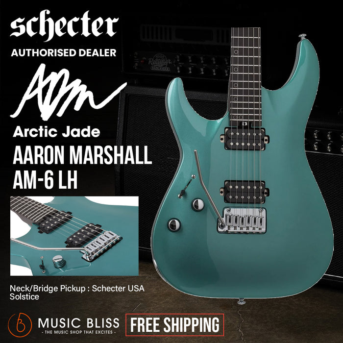 Schecter Aaron Marshall AM-6 Tremolo Left-Handed Electric Guitar - Arctic Jade