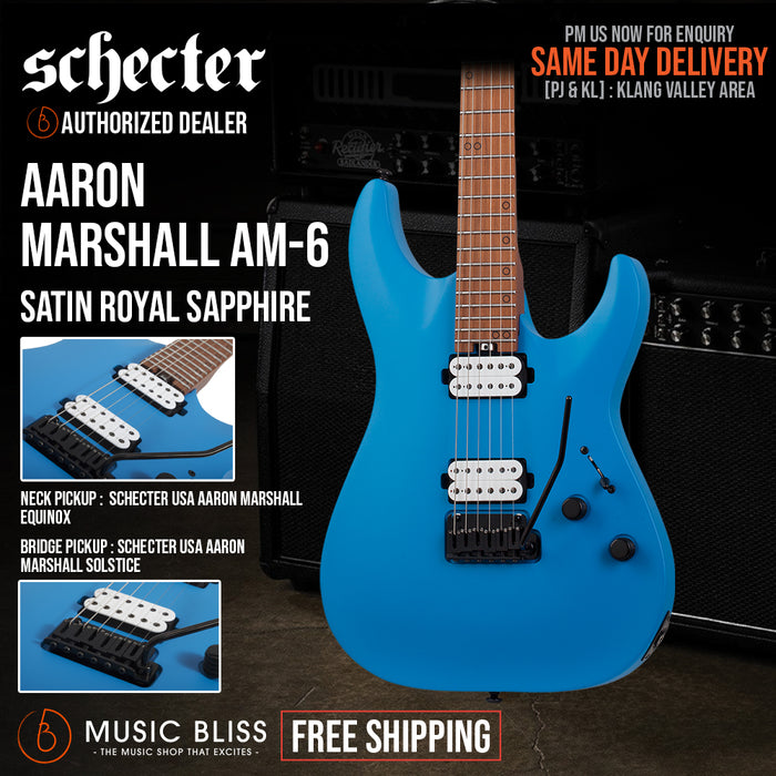 Schecter Aaron Marshall AM-6 Electric Guitar - Satin Royal Sapphire - Music Bliss Malaysia
