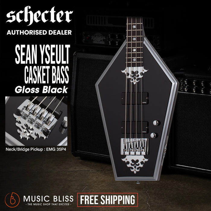 Schecter Sean Yseult Coffin Electric Bass Guitar - Gloss Black
