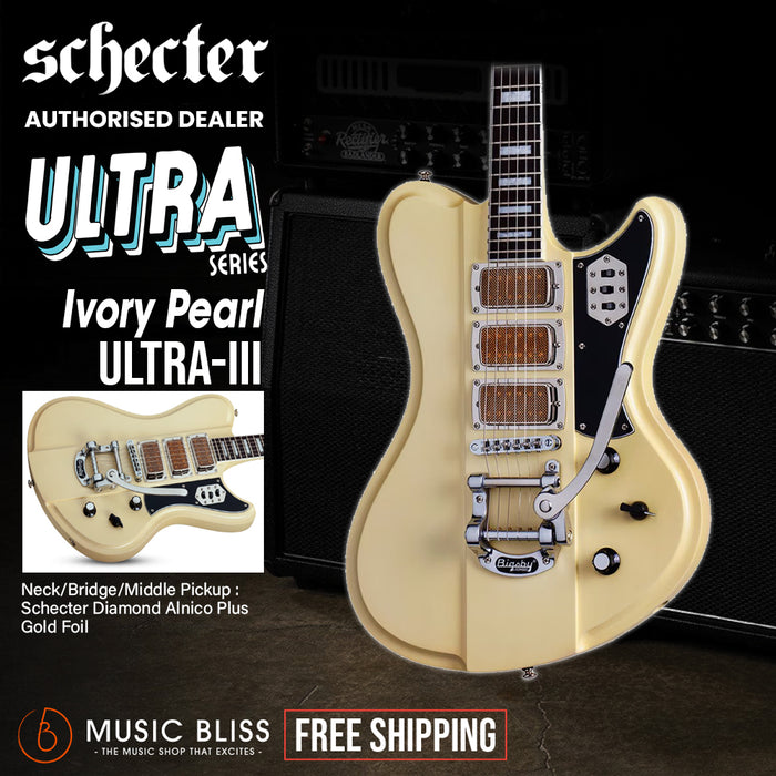 Schecter Ultra III Electric Guitar - Ivory Pearl