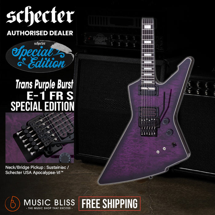 Schecter E-1 FR-S Electric Guitar - Trans Purple Burst
