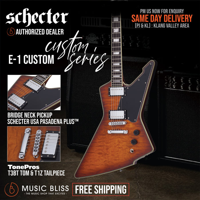 Schecter E-1 Custom Special Edition - Vintage Sunburst [MIK] - Music Bliss Malaysia