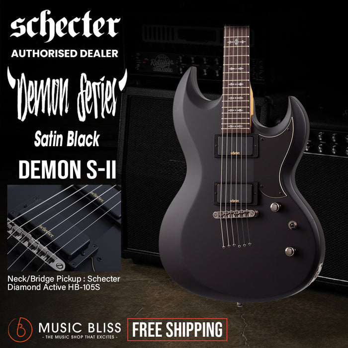 Schecter Demon S-II Electric Guitar - Aged Black Satin