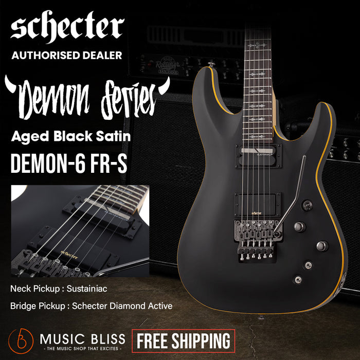 Schecter Demon-6 FR-S Electric Guitar - Satin Black