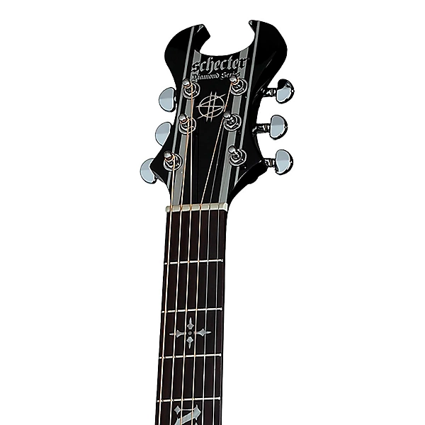 Schecter Synyster Gates SYN AC-GA SC Acoustic-electric Guitar - Gloss Black with Silver Pinstripes
