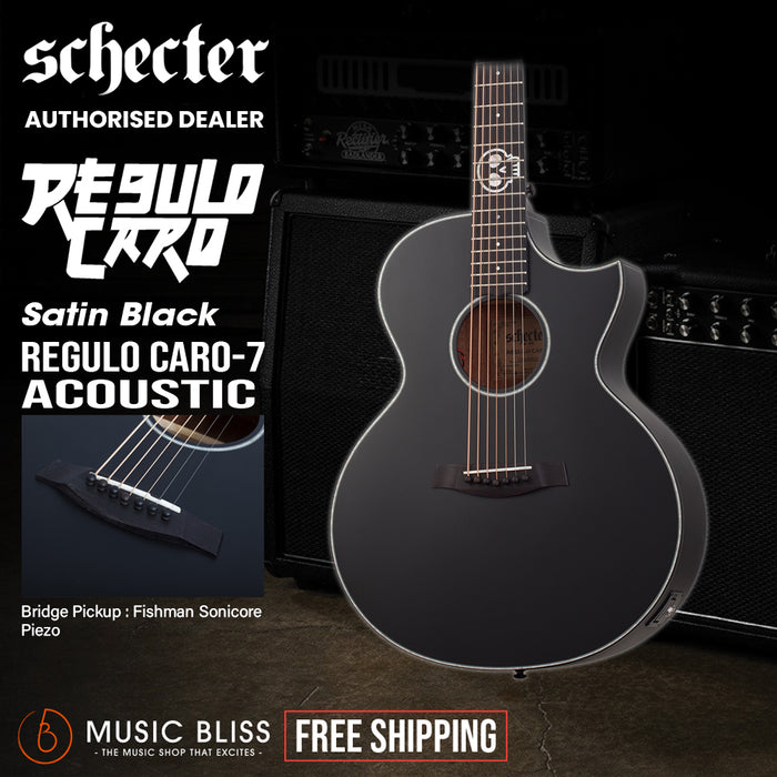 Schecter Regulo-7 Acoustic Electric Guitar - Satin Black