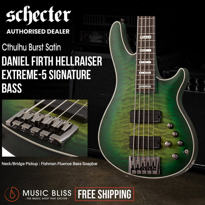 Schecter Daniel Firth HR EXT-5 Electric Bass Guitar - Cthulhu Burst Satin