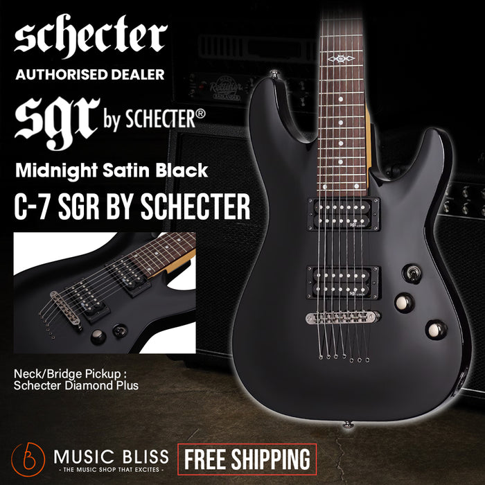 Schecter SGR C-7 Electric Guitar - Midnight Satin Black