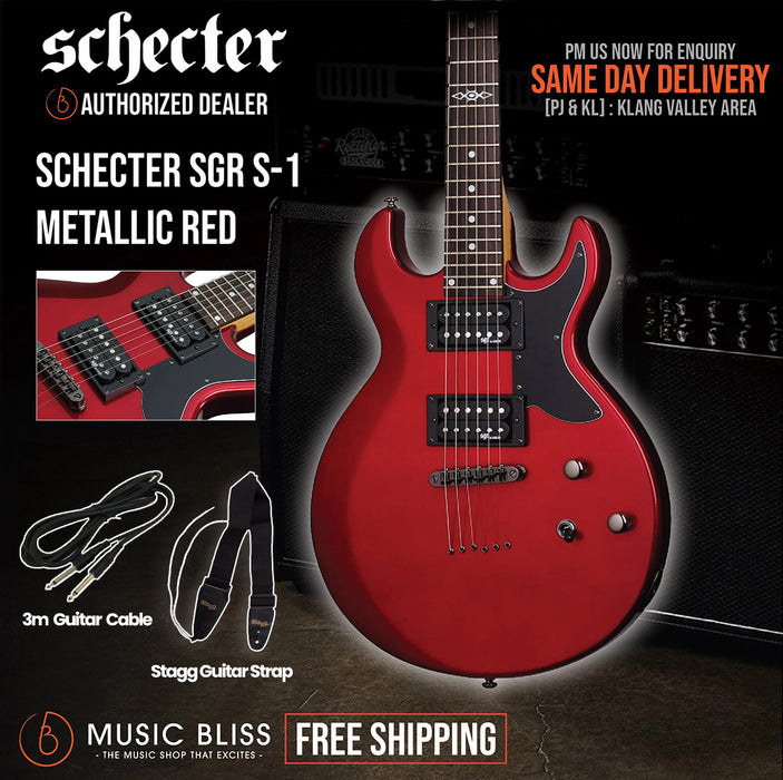 Schecter SGR S-1 Electric Guitar - Metallic Red - Music Bliss Malaysia