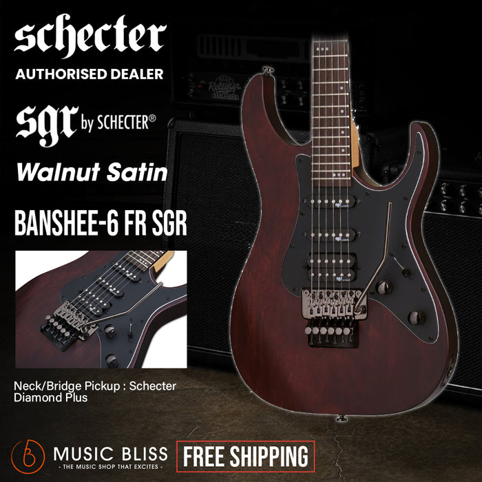 Schecter SGR Banshee-6 FR Electric Guitar - Walnut Satin