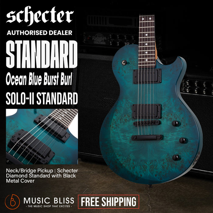 Schecter Solo-II Standard Electric Guitar - Ocean Blue Burst