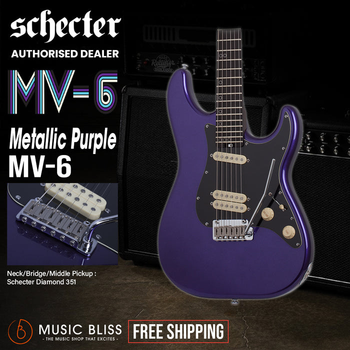 Schecter MV-6 Electric Guitar - Metallic Purple