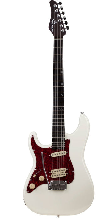Schecter MV-6 Left-handed Electric Guitar - Olympic White with Ebony Fingerboard - Music Bliss Malaysia
