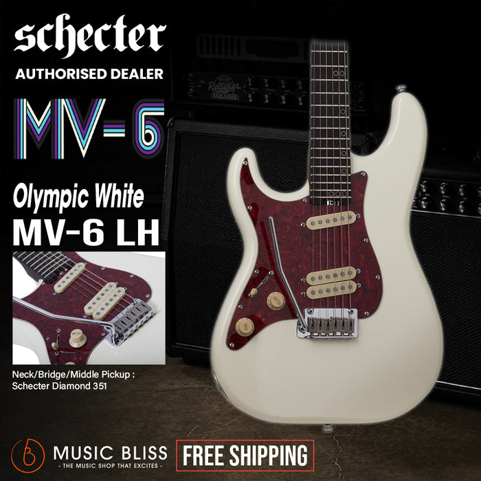 Schecter MV-6 Left-Handed Electric Guitar - Olympic White