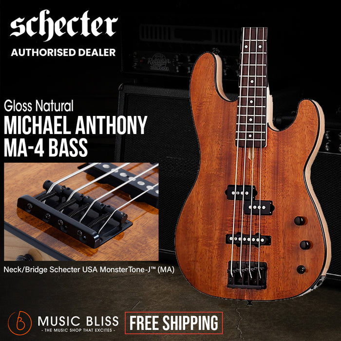 Schecter Michael Anthony MA-4 Electric Bass Guitar - Gloss Natural