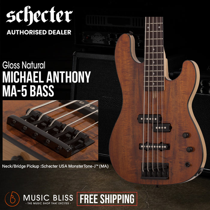 Schecter Michael Anthony MA-5 Electric Bass Guitar - Gloss Natural
