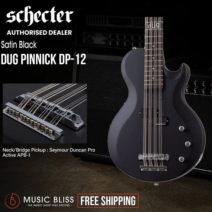Schecter dUg Pinnick DP-12 Electric Bass Guitar - Gloss Black