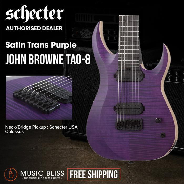 Schecter John Browne Tao-8 Electric Guitar - Satin Trans Purple