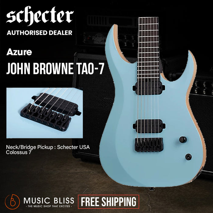Schecter John Browne Tao-7 Electric Guitar - Azure