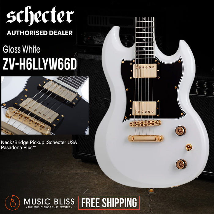 Schecter ZV-H6LLYW66D Electric Guitar - Gloss White