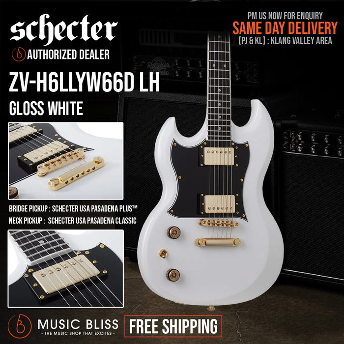 Schecter ZV-H6LLYW66D LH Zacky Vengeance Signature Left-Handed Electric Guitar - Music Bliss Malaysia