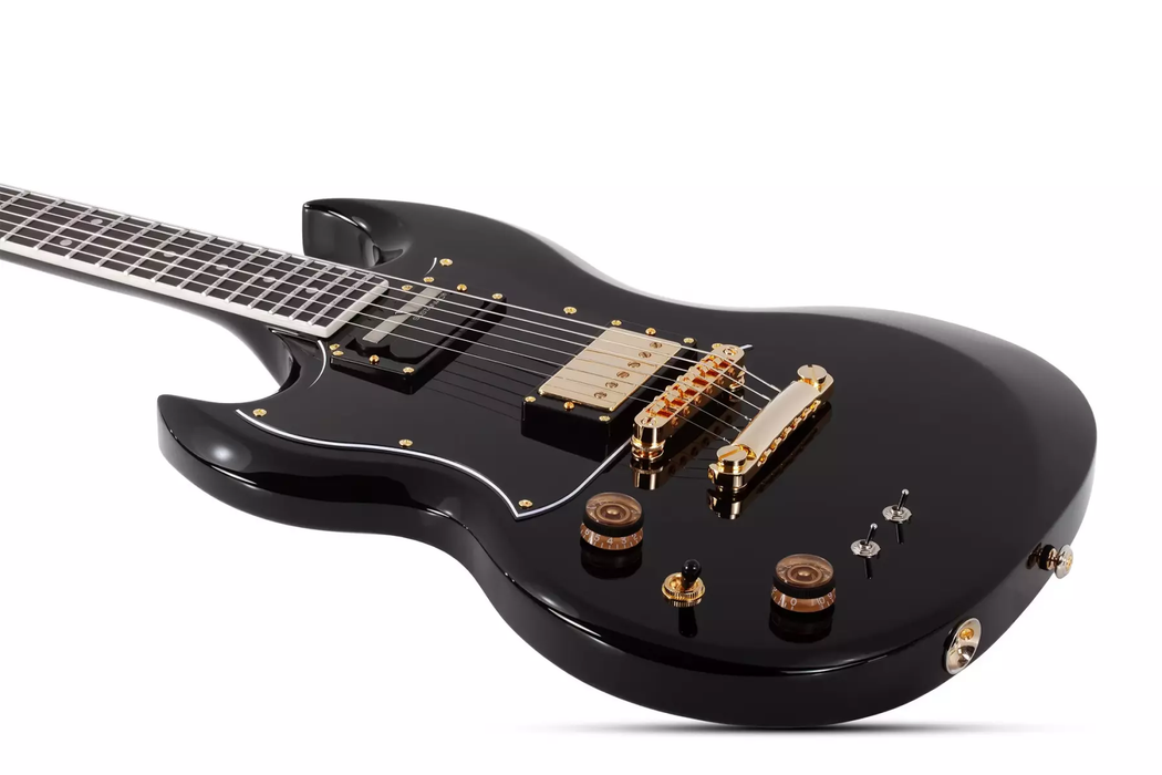 Schecter ZV-H6LLYW66D-S Left-Handed Electric Guitar - Gloss Black