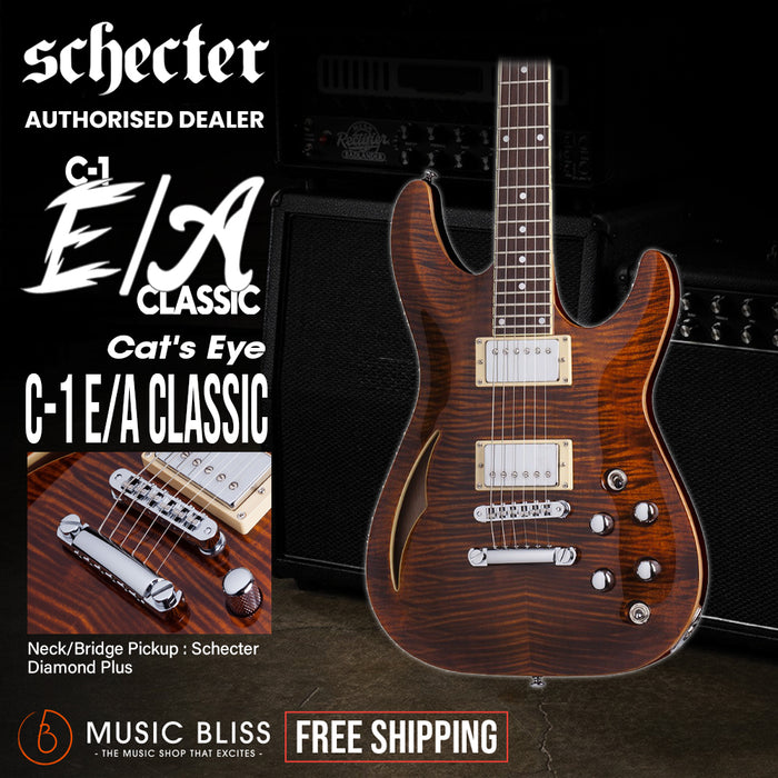 Schecter C-1 E/A Electric Guitar - Cat's Eye