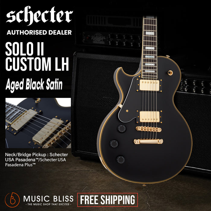 Schecter Solo-II Custom Left-Handed Electric Guitar - Aged Black Satin