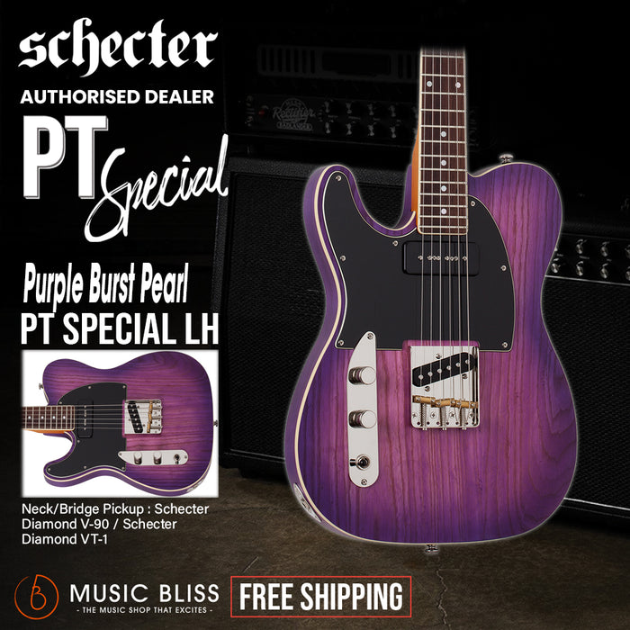 Schecter PT Special Left-Handed Electric Guitar - Purple Burst Pearl