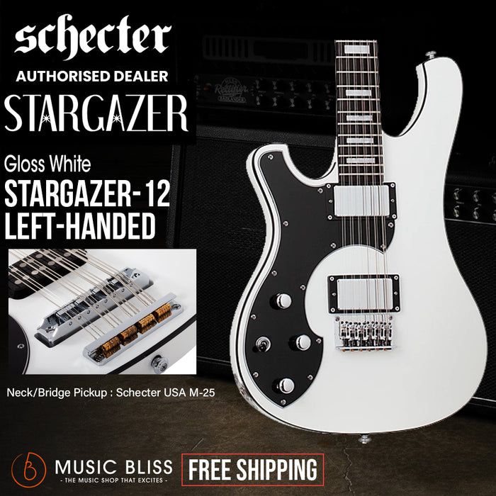 Schecter Stargazer-12 Left-Handed Electric Guitar - Gloss White