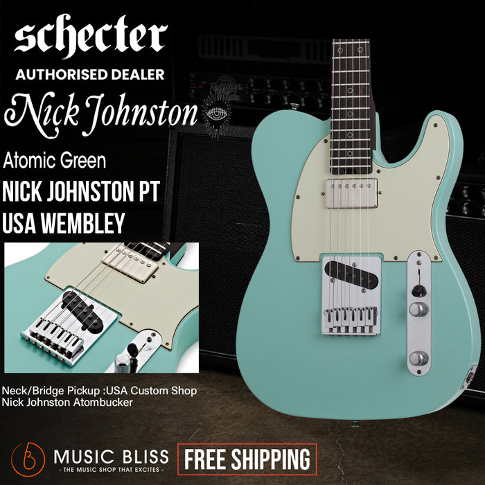 Schecter Nick Johnston PT-USA "Wembley" Electric Guitar - Atomic Green